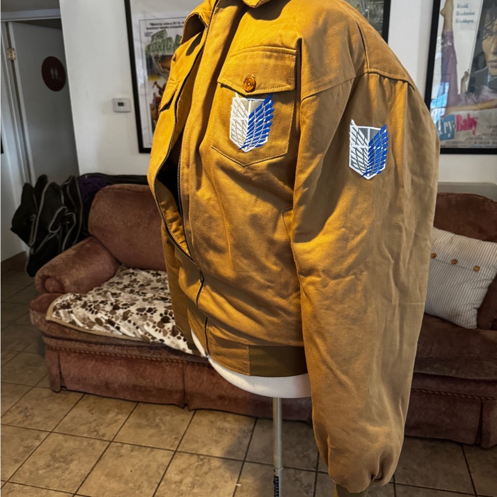 5x Attack on Titan Tan Jacket with Quilted Interior - Picture 2 of 8